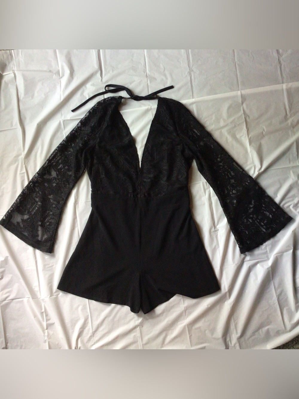Charlotte Russe Black Lace Long Sleeve 
Romper